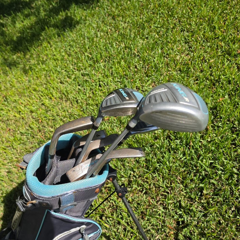 Cobra King Jr Junior Golf Club Set with Stand Bag Black Teal 7 Piece Set - Picture 3 of 12